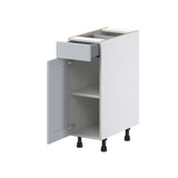 Hugo&Borg Charlesberg 12-in W x 34.5-in H x 24-in D Gray 1-Drawer Base Fully Assembled Cabinet (Recessed Panel Shaker Style)