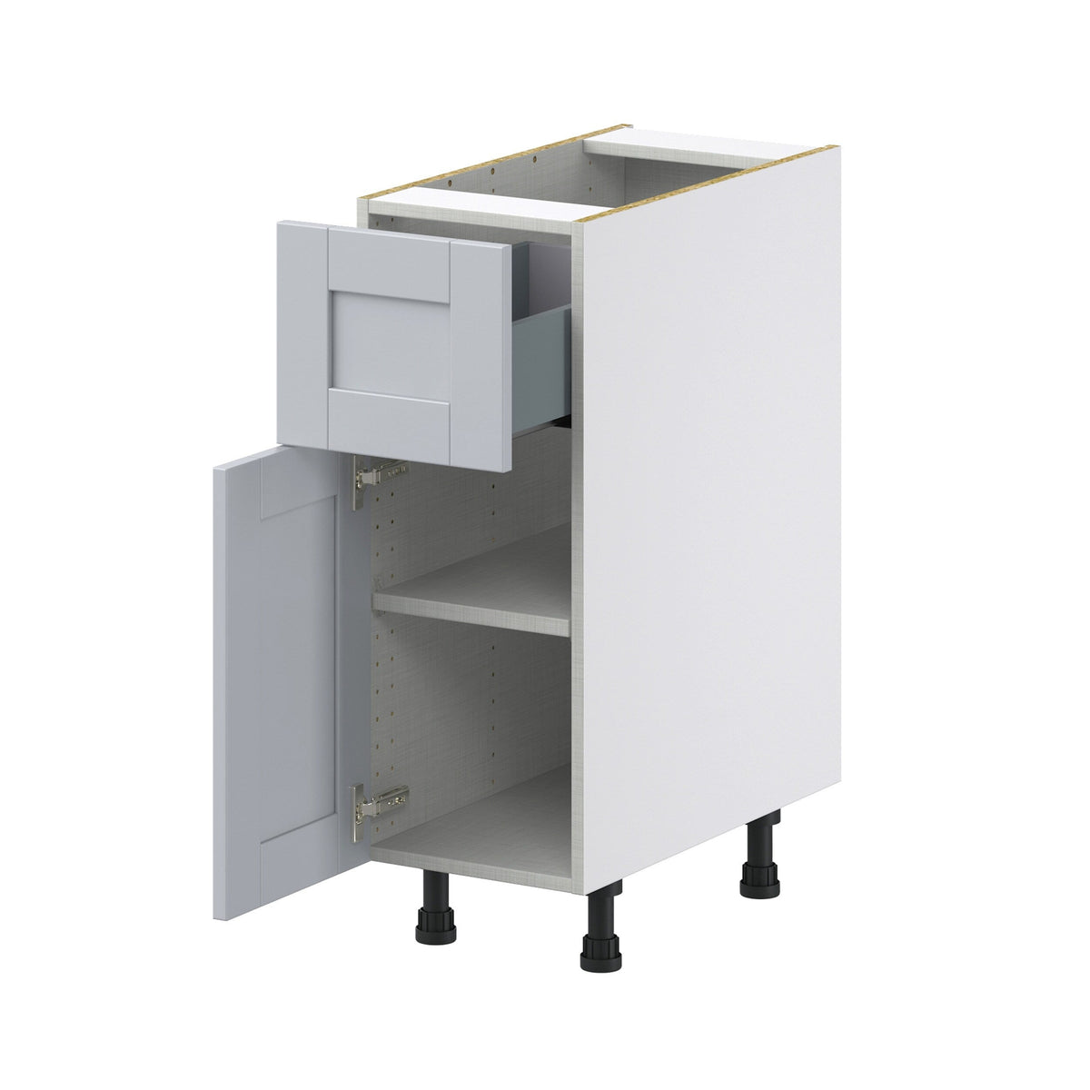 Hugo&Borg Charlesberg 12-in W x 34.5-in H x 25-in D Gray 1-Drawer Base Fully Assembled Cabinet (Recessed Panel Shaker Style)