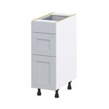 Hugo&Borg Charlesberg 12-in W x 34.5-in H x 24-in D Gray 3-Drawer Base Fully Assembled Cabinet (Recessed Panel Style)