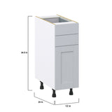 Hugo&Borg Charlesberg 12-in W x 34.5-in H x 24-in D Gray 2-Drawers Base Fully Assembled Cabinet (Recessed Panel Shaker Style)