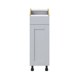 Hugo&Borg Charlesberg 12-in W x 34.5-in H x 24-in D Gray 1-Drawer Base Fully Assembled Cabinet (Recessed Panel Shaker Style)