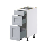 Hugo&Borg Charlesberg 12-in W x 34.5-in H x 24-in D Gray 3-Drawer Base Fully Assembled Cabinet (Recessed Panel Style)