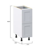 Hugo&Borg Charlesberg 12-in W x 34.5-in H x 24-in D Gray 3-Drawer Base Fully Assembled Cabinet (Recessed Panel Style)