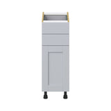 Hugo&Borg Charlesberg 12-in W x 34.5-in H x 24-in D Gray 2-Drawers Base Fully Assembled Cabinet (Recessed Panel Shaker Style)