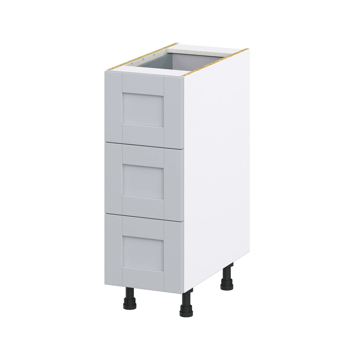 Hugo&Borg Charlesberg 12-in W x 34.5-in H x 24-in D Gray 4-Drawer Base Fully Assembled Cabinet (Recessed Panel Style)