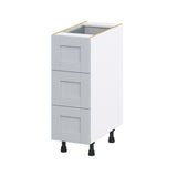 Hugo&Borg Charlesberg 12-in W x 34.5-in H x 24-in D Gray 4-Drawer Base Fully Assembled Cabinet (Recessed Panel Style)