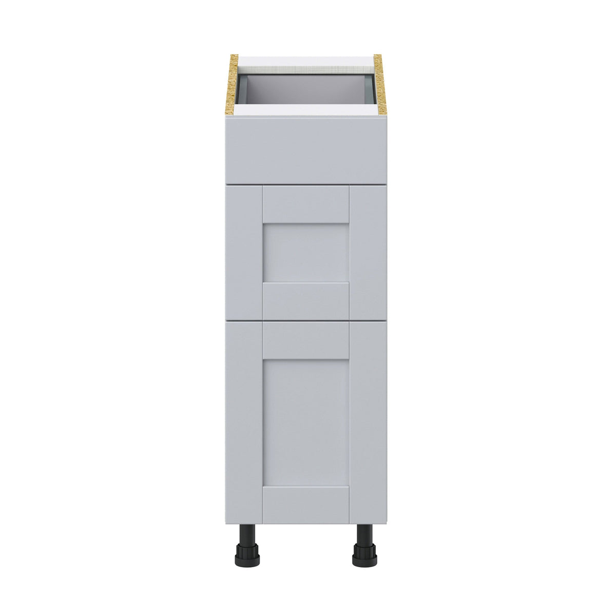 Hugo&Borg Charlesberg 12-in W x 34.5-in H x 24-in D Gray 3-Drawer Base Fully Assembled Cabinet (Recessed Panel Style)