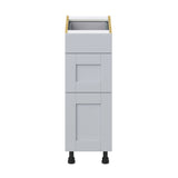 Hugo&Borg Charlesberg 12-in W x 34.5-in H x 24-in D Gray 3-Drawer Base Fully Assembled Cabinet (Recessed Panel Style)