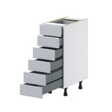 Hugo&Borg Charlesberg 12-in W x 34.5-in H x 24-in D Gray 6-Drawer Base Fully Assembled Cabinet (Recessed Panel Style)