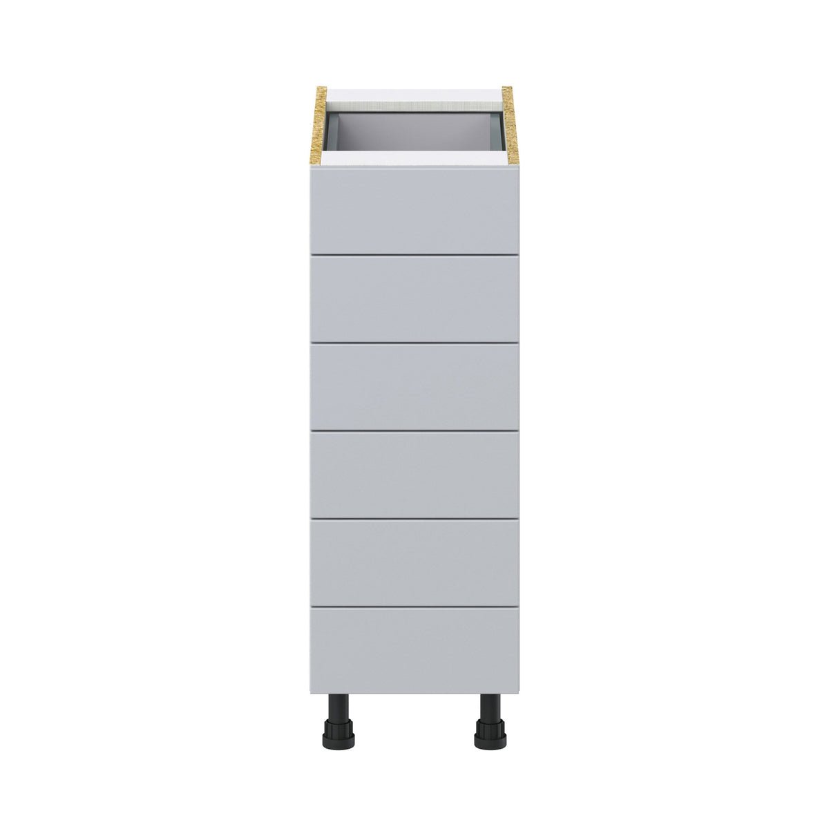 Hugo&Borg Charlesberg 12-in W x 34.5-in H x 24-in D Gray 6-Drawer Base Fully Assembled Cabinet (Recessed Panel Style)