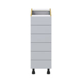 Hugo&Borg Charlesberg 12-in W x 34.5-in H x 24-in D Gray 6-Drawer Base Fully Assembled Cabinet (Recessed Panel Style)