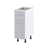 Hugo&Borg Charlesberg 12-in W x 34.5-in H x 24-in D Gray 2-Drawers Base Fully Assembled Cabinet (Recessed Panel Shaker Style)
