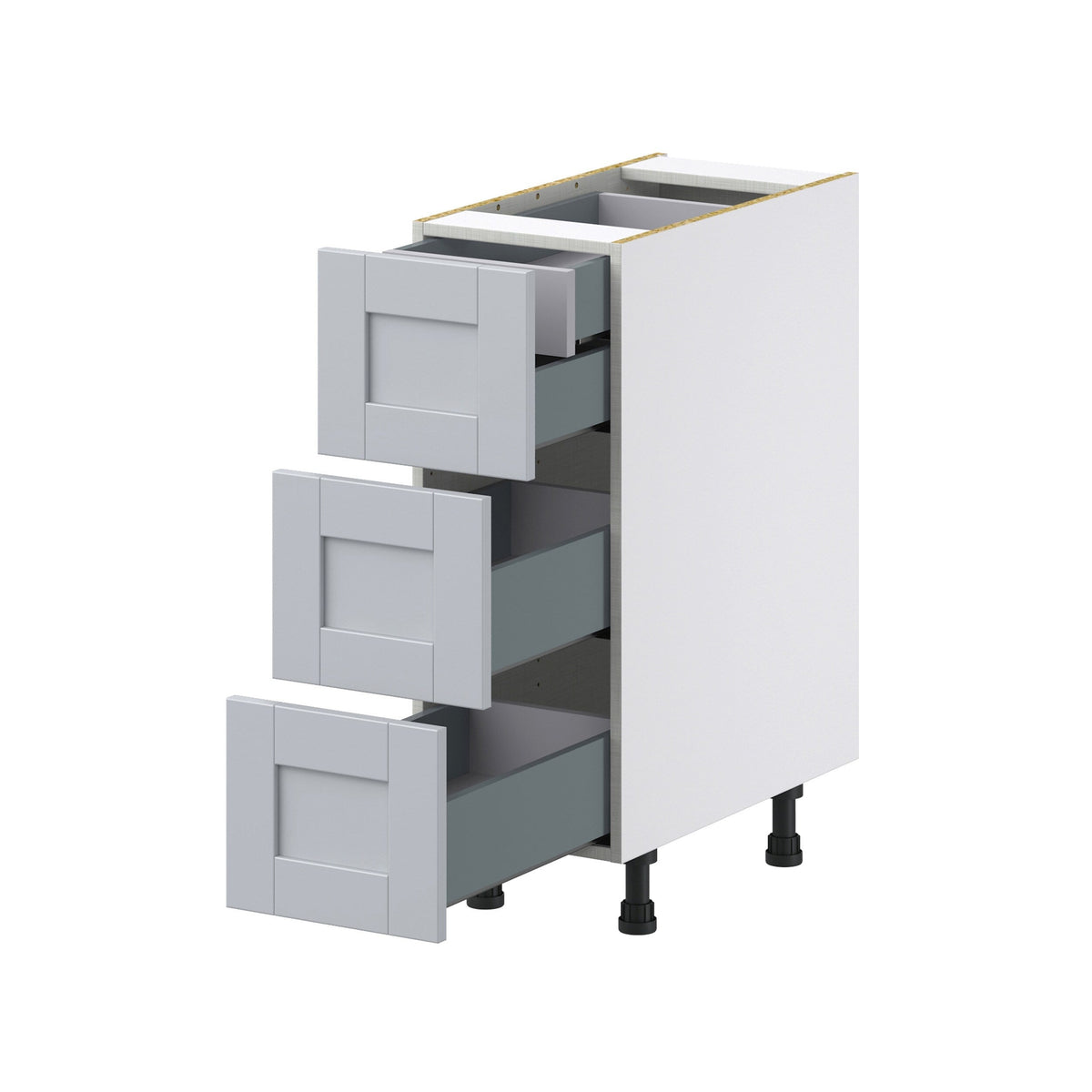 Hugo&Borg Charlesberg 12-in W x 34.5-in H x 24-in D Gray 4-Drawer Base Fully Assembled Cabinet (Recessed Panel Style)