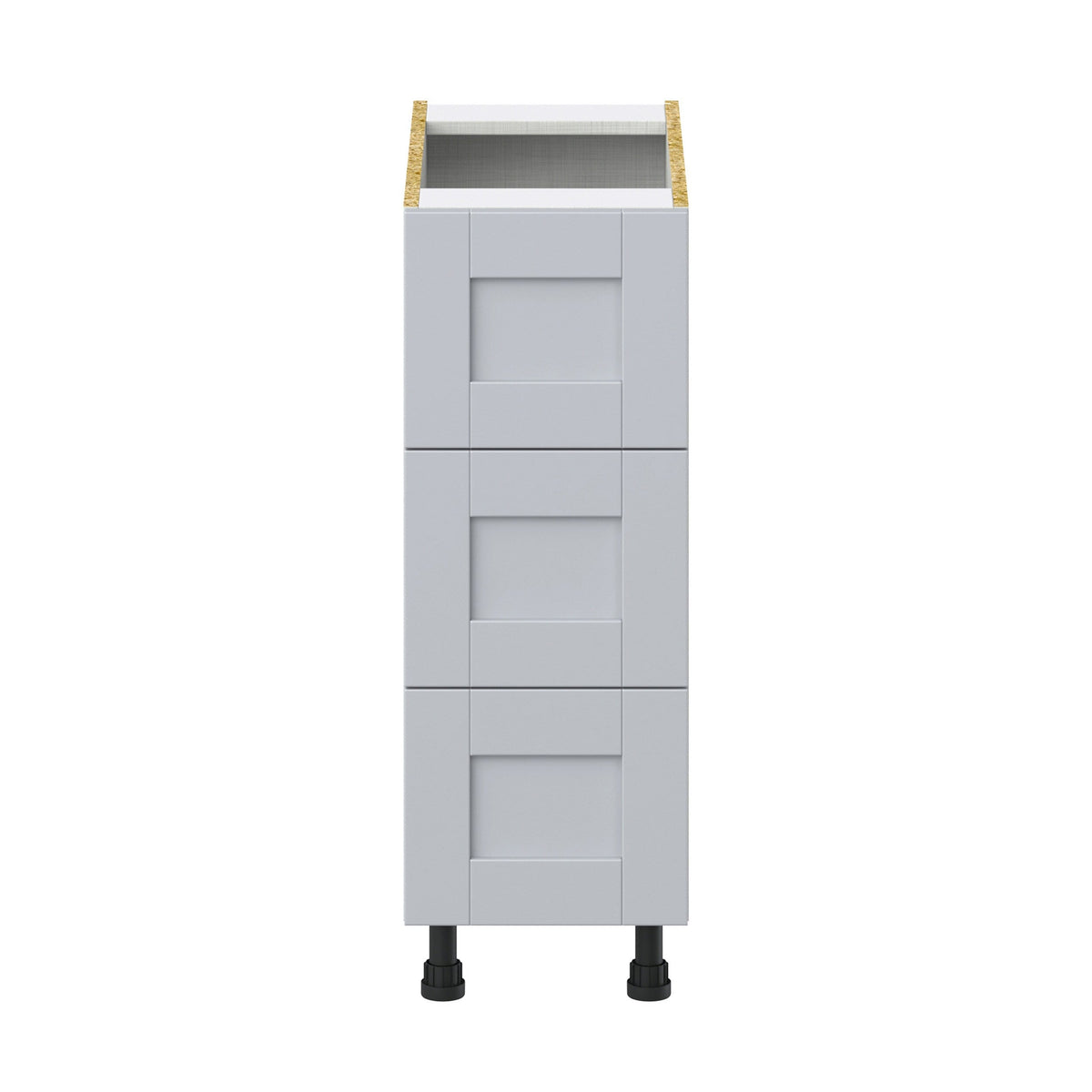 Hugo&Borg Charlesberg 12-in W x 34.5-in H x 24-in D Gray 3-Drawer Base Fully Assembled Cabinet (Recessed Panel Style)