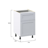 Hugo&Borg Charlesberg 21-in W x 34.5-in H x 25-in D Gray 1-Drawer Base Fully Assembled Cabinet (Recessed Panel Shaker Style)