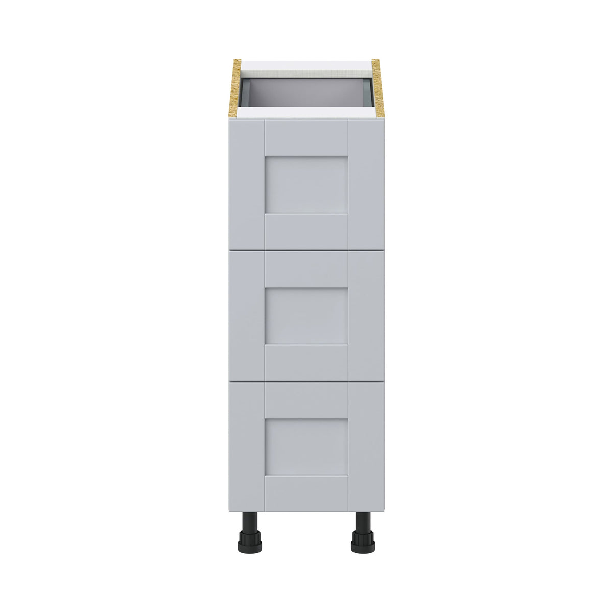 Hugo&Borg Charlesberg 12-in W x 34.5-in H x 24-in D Gray 4-Drawer Base Fully Assembled Cabinet (Recessed Panel Style)