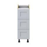 Hugo&Borg Charlesberg 12-in W x 34.5-in H x 24-in D Gray 4-Drawer Base Fully Assembled Cabinet (Recessed Panel Style)
