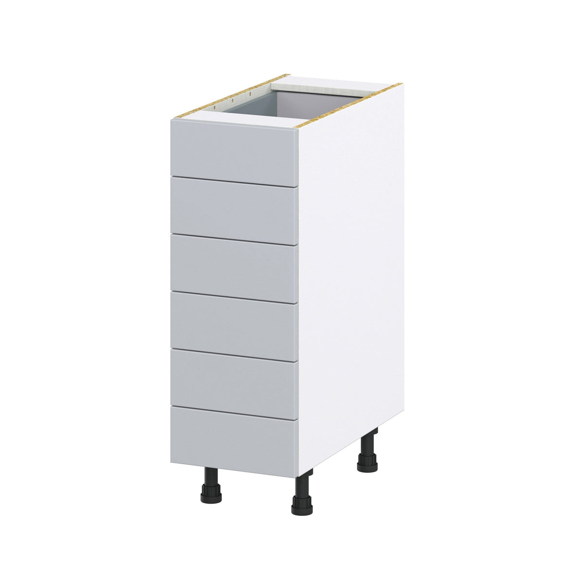 Hugo&Borg Charlesberg 12-in W x 34.5-in H x 24-in D Gray 6-Drawer Base Fully Assembled Cabinet (Recessed Panel Style)