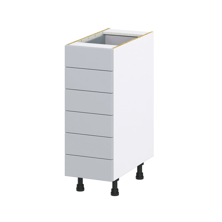 Hugo&Borg Charlesberg 12-in W x 34.5-in H x 24-in D Gray 6-Drawer Base Fully Assembled Cabinet (Recessed Panel Style)