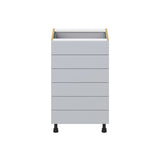 Hugo&Borg Charlesberg 21-in W x 34.5-in H x 24-in D Gray 6-Drawer Base Fully Assembled Cabinet (Recessed Panel Style)