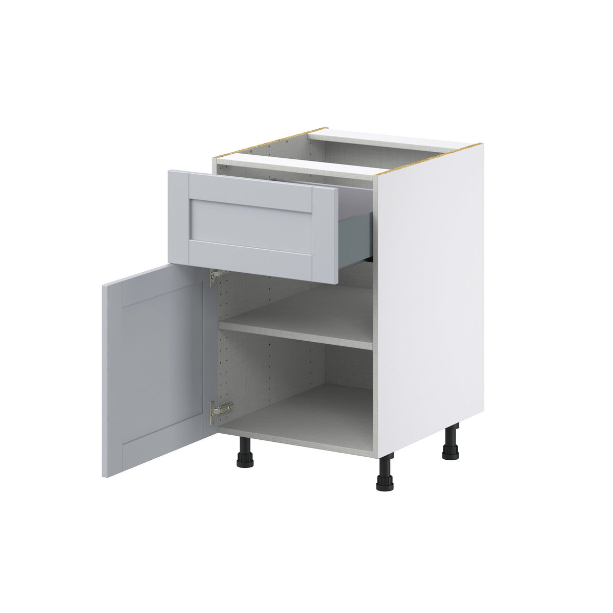 Hugo&Borg Charlesberg 21-in W x 34.5-in H x 25-in D Gray 1-Drawer Base Fully Assembled Cabinet (Recessed Panel Shaker Style)