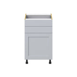 Hugo&Borg Charlesberg 21-in W x 34.5-in H x 24-in D Gray 2-Drawers Base Fully Assembled Cabinet (Recessed Panel Shaker Style)