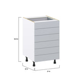 Hugo&Borg Charlesberg 21-in W x 34.5-in H x 24-in D Gray 6-Drawer Base Fully Assembled Cabinet (Recessed Panel Style)