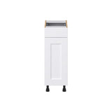 Hugo&Borg Jolie 12-in W x 34.5-in H x 21-in D Warm White 1-Drawer Base Fully Assembled Cabinet (Recessed Panel Shaker Style)