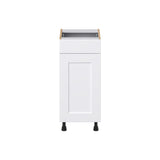 Hugo&Borg Jolie 15-in W x 34.5-in H x 21-in D Warm White 1-Drawer Base Fully Assembled Cabinet (Recessed Panel Shaker Style)