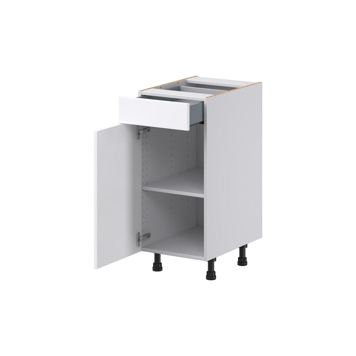 Hugo&Borg Jolie 15-in W x 34.5-in H x 21-in D Warm White 1-Drawer Base Fully Assembled Cabinet (Recessed Panel Shaker Style)