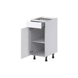 Hugo&Borg Jolie 15-in W x 34.5-in H x 21-in D Warm White 1-Drawer Base Fully Assembled Cabinet (Recessed Panel Shaker Style)