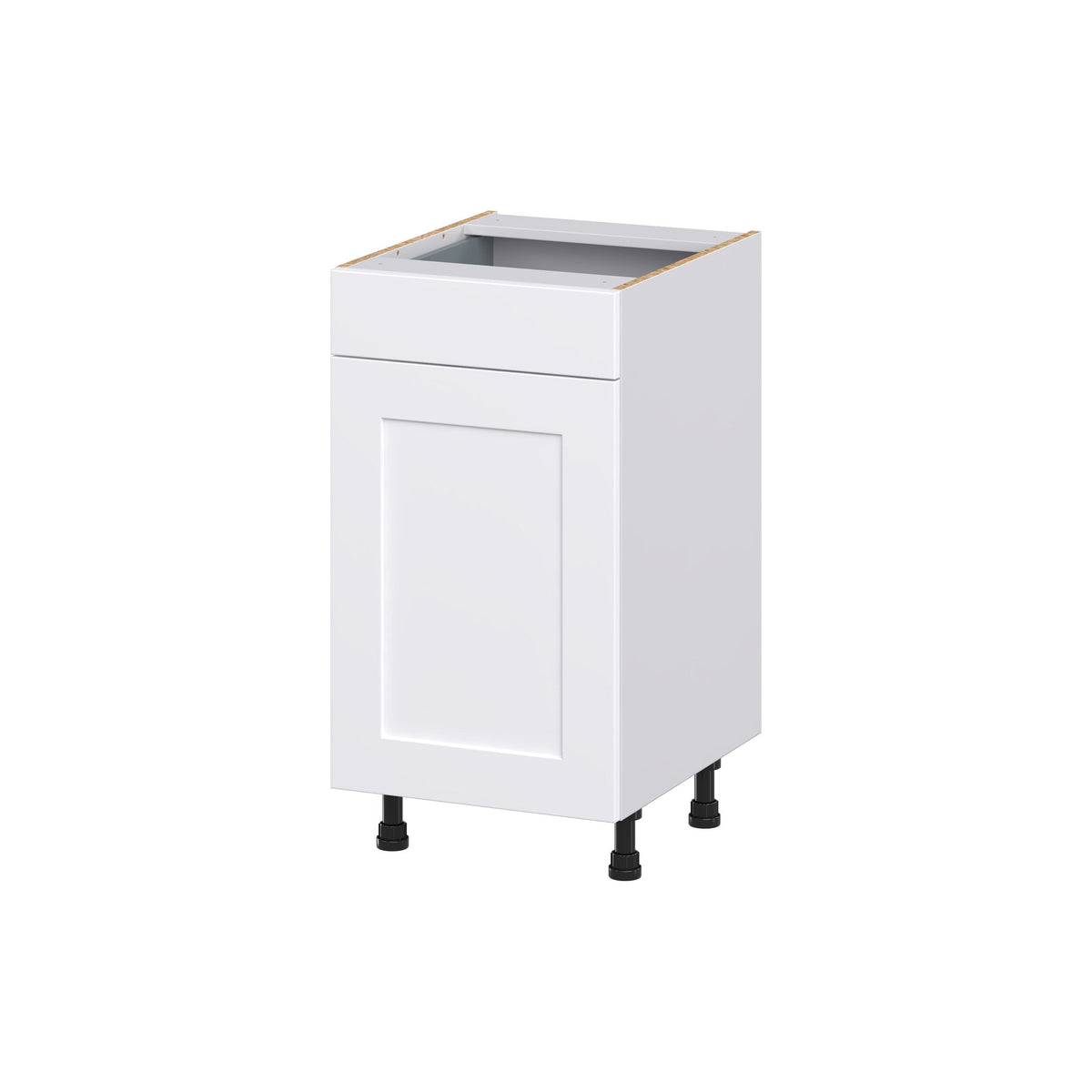 Hugo&Borg Jolie 18-in W x 34.5-in H x 21-in D Warm White 1-Drawer Base Fully Assembled Cabinet (Recessed Panel Shaker Style)