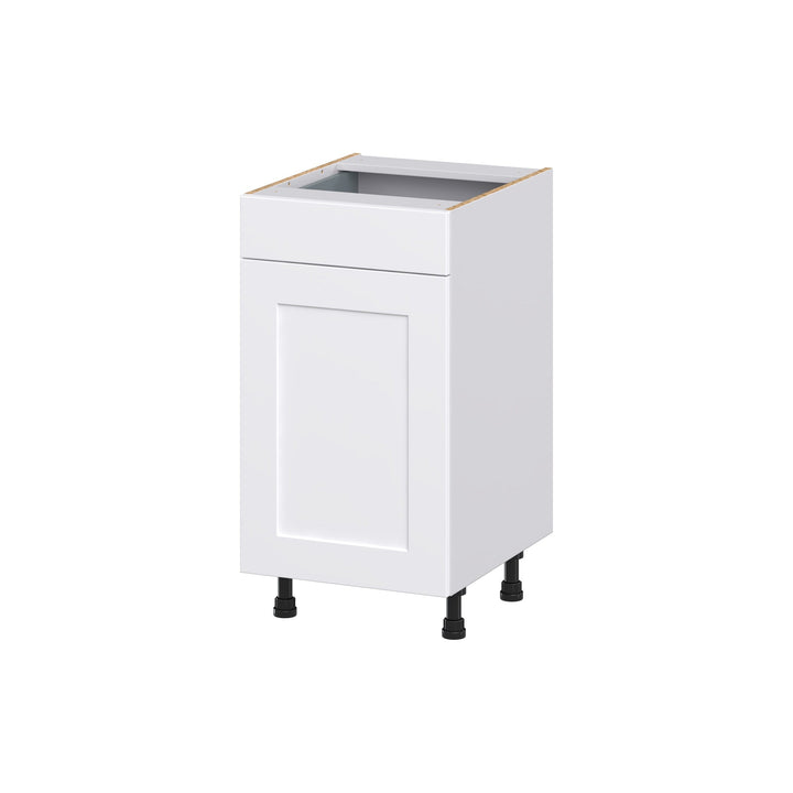 Hugo&Borg Jolie 18-in W x 34.5-in H x 21-in D Warm White 1-Drawer Base Fully Assembled Cabinet (Recessed Panel Shaker Style)