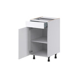 Hugo&Borg Jolie 18-in W x 34.5-in H x 21-in D Warm White 1-Drawer Base Fully Assembled Cabinet (Recessed Panel Shaker Style)
