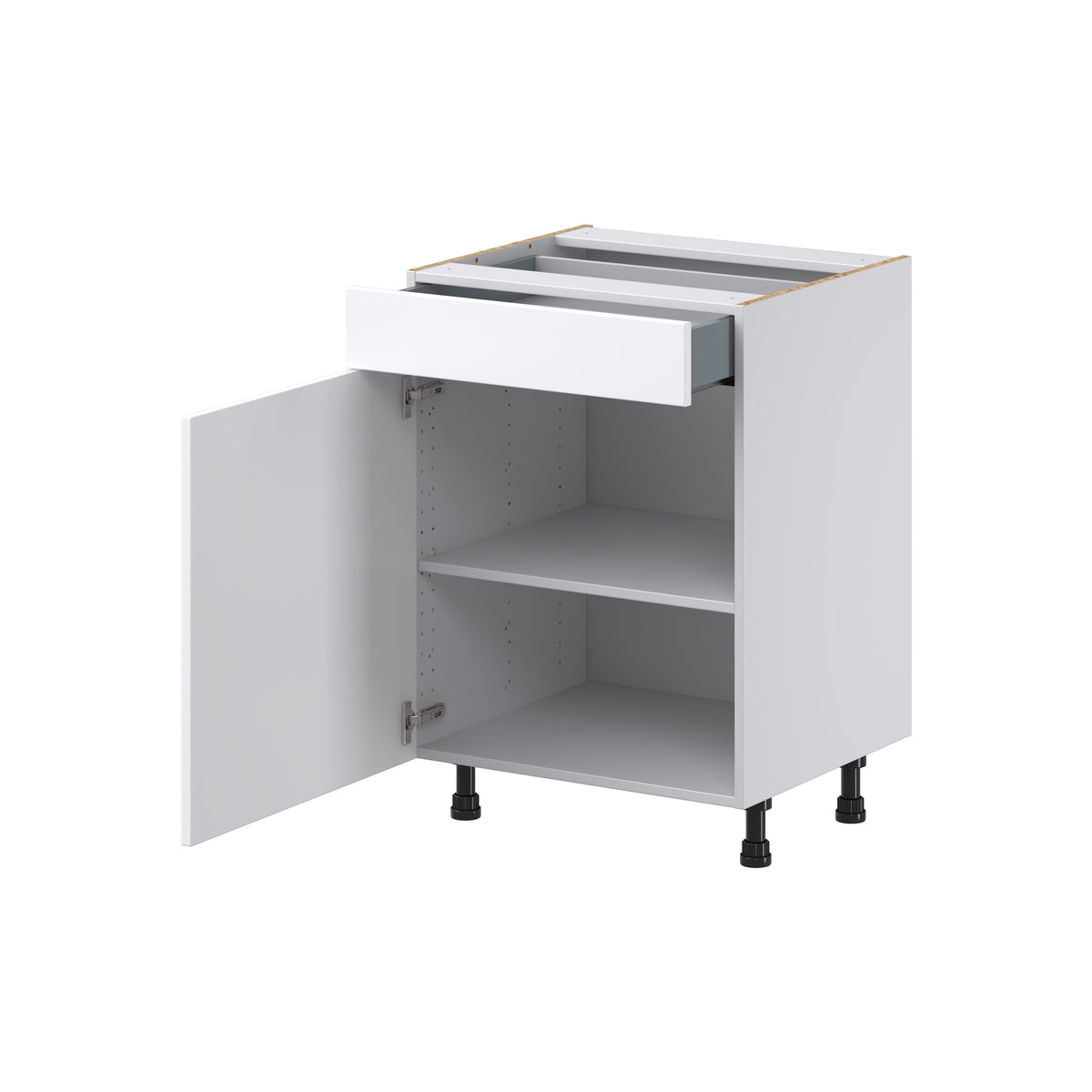 Hugo&Borg Jolie 24-in W x 34.5-in H x 21-in D Warm White 1-Drawer Base Fully Assembled Cabinet (Recessed Panel Shaker Style)