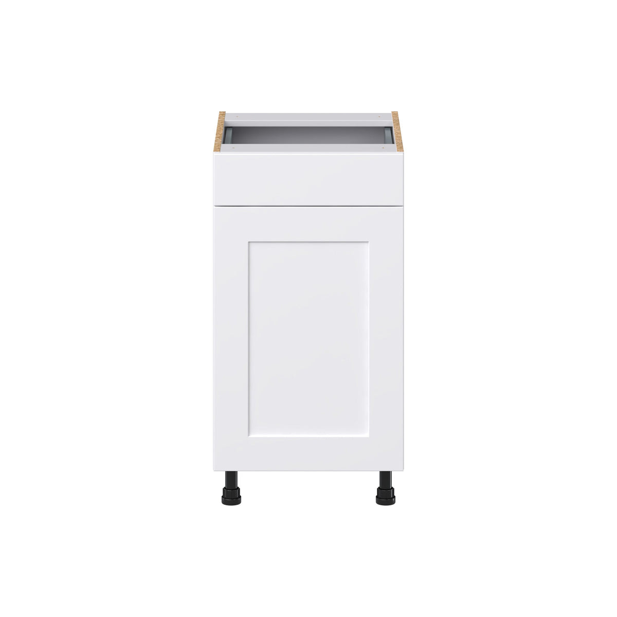Hugo&Borg Jolie 18-in W x 34.5-in H x 21-in D Warm White 1-Drawer Base Fully Assembled Cabinet (Recessed Panel Shaker Style)