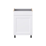 Hugo&Borg Jolie 24-in W x 34.5-in H x 21-in D Warm White 1-Drawer Base Fully Assembled Cabinet (Recessed Panel Shaker Style)