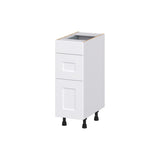 Hugo&Borg Jolie 12-in W x 34.5-in H x 21-in D Warm White 3-Drawer Base Fully Assembled Cabinet (Recessed Panel Style)
