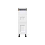 Hugo&Borg Jolie 12-in W x 34.5-in H x 21-in D Warm White 3-Drawer Base Fully Assembled Cabinet (Recessed Panel Style)