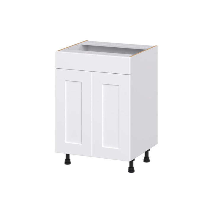 Hugo&Borg Jolie 24-in W x 34.5-in H x 21-in D Warm White Sink Base Fully Assembled Cabinet (Recessed Panel Shaker Style)