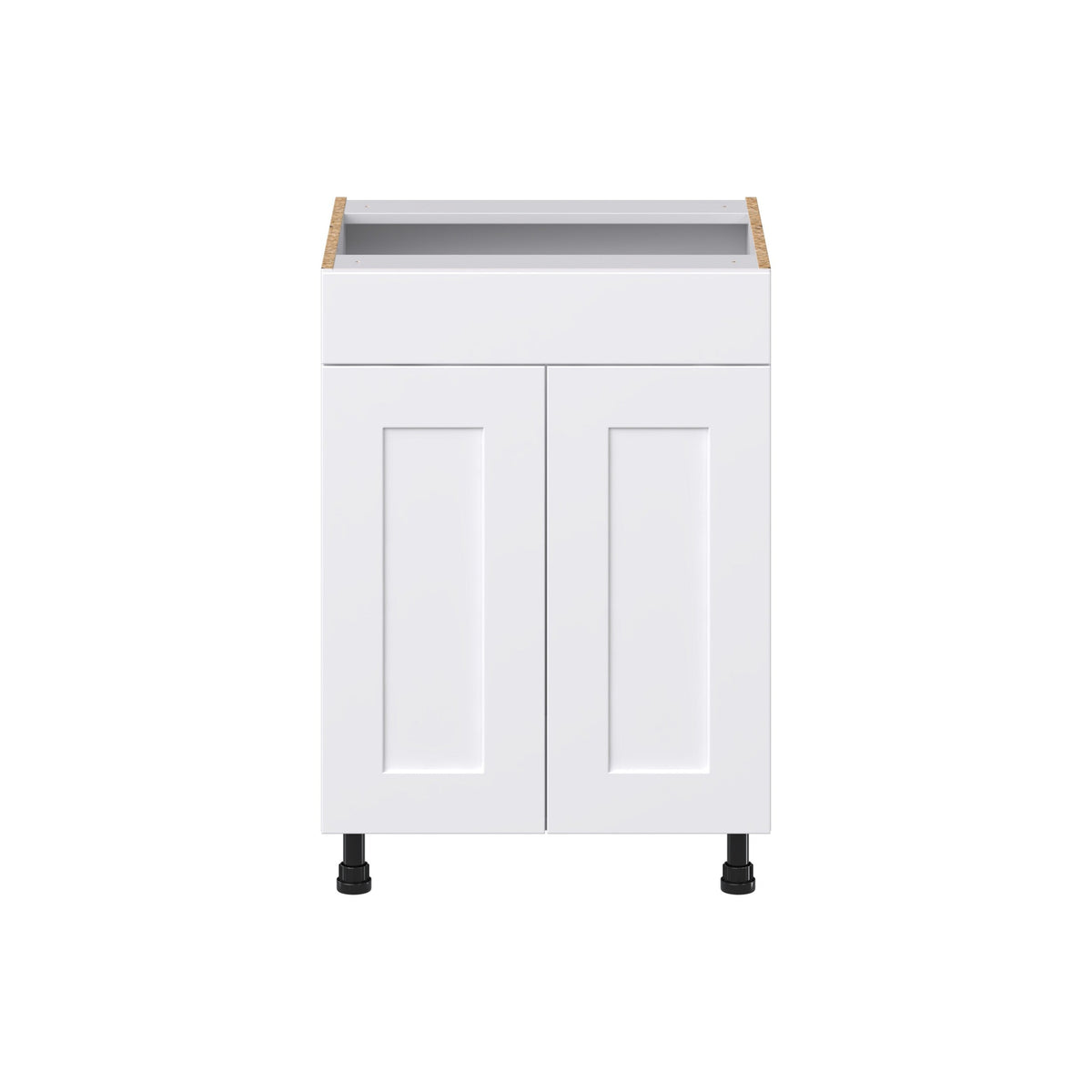 Hugo&Borg Jolie 24-in W x 34.5-in H x 21-in D Warm White Sink Base Fully Assembled Cabinet (Recessed Panel Shaker Style)