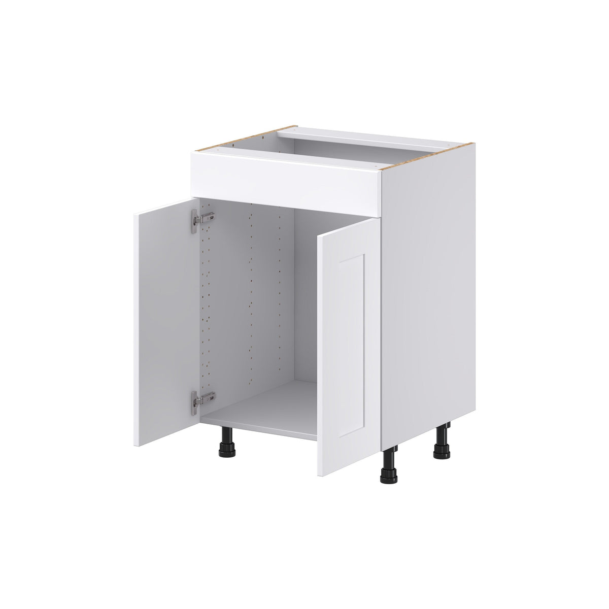 Hugo&Borg Jolie 24-in W x 34.5-in H x 21-in D Warm White Sink Base Fully Assembled Cabinet (Recessed Panel Shaker Style)
