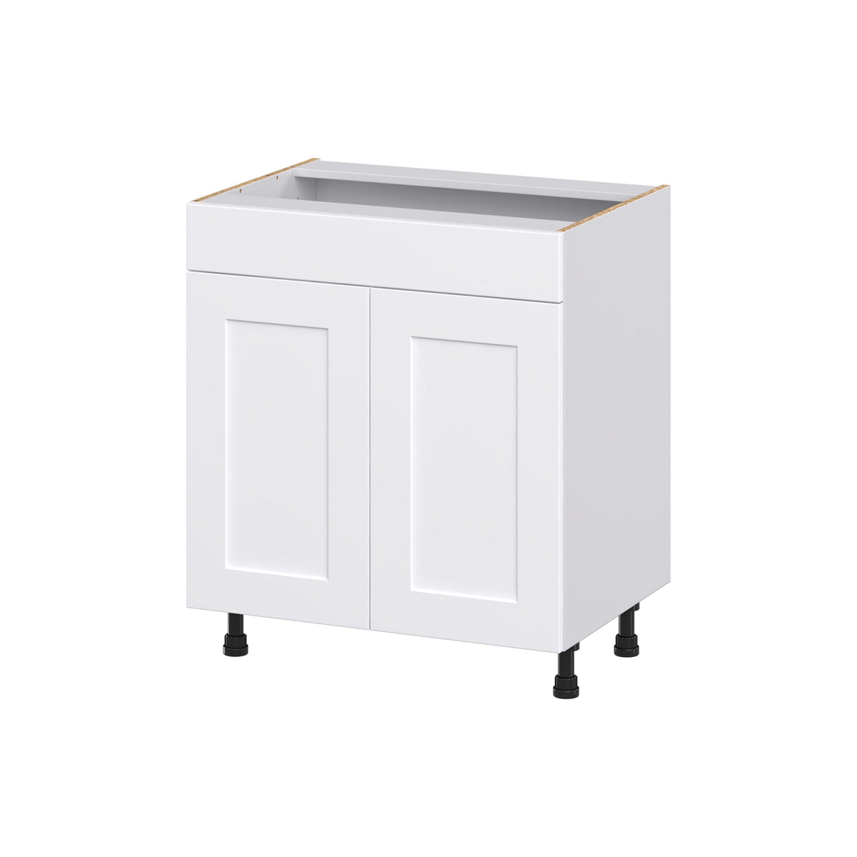 Hugo&Borg Jolie 30-in W x 34.5-in H x 21-in D Warm White Sink Base Fully Assembled Cabinet (Recessed Panel Shaker Style)