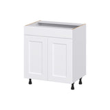 Hugo&Borg Jolie 30-in W x 34.5-in H x 21-in D Warm White Sink Base Fully Assembled Cabinet (Recessed Panel Shaker Style)