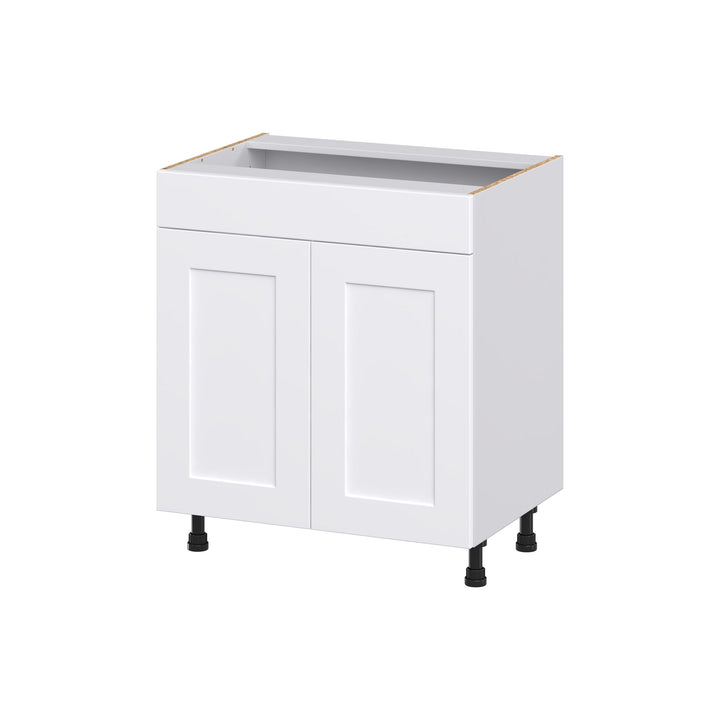 Hugo&Borg Jolie 30-in W x 34.5-in H x 21-in D Warm White Sink Base Fully Assembled Cabinet (Recessed Panel Shaker Style)