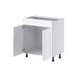 Hugo&Borg Jolie 30-in W x 34.5-in H x 21-in D Warm White Sink Base Fully Assembled Cabinet (Recessed Panel Shaker Style)
