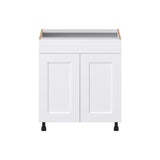 Hugo&Borg Jolie 30-in W x 34.5-in H x 21-in D Warm White Sink Base Fully Assembled Cabinet (Recessed Panel Shaker Style)
