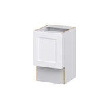 Hugo&Borg Jolie 18-in W x 34.5-in H x 21-in D Warm White Base Fully Assembled Cabinet (Recessed Panel Shaker Door Style)