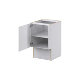 Hugo&Borg Jolie 18-in W x 34.5-in H x 21-in D Warm White Base Fully Assembled Cabinet (Recessed Panel Shaker Door Style)