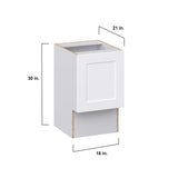 Hugo&Borg Jolie 18-in W x 34.5-in H x 21-in D Warm White Base Fully Assembled Cabinet (Recessed Panel Shaker Door Style)